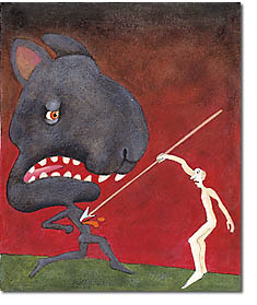 Human vs. predator beast