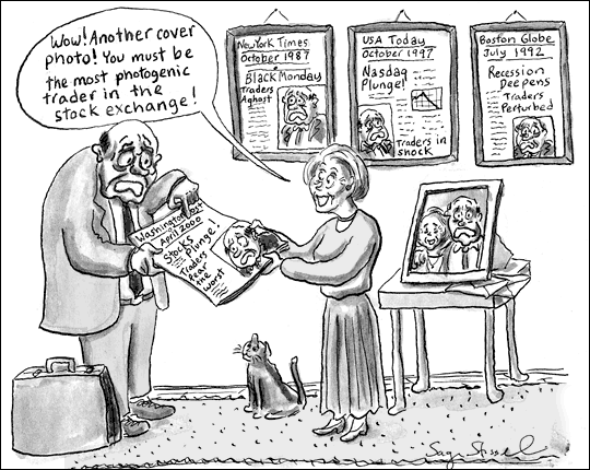 obscure stock trader at home with wife